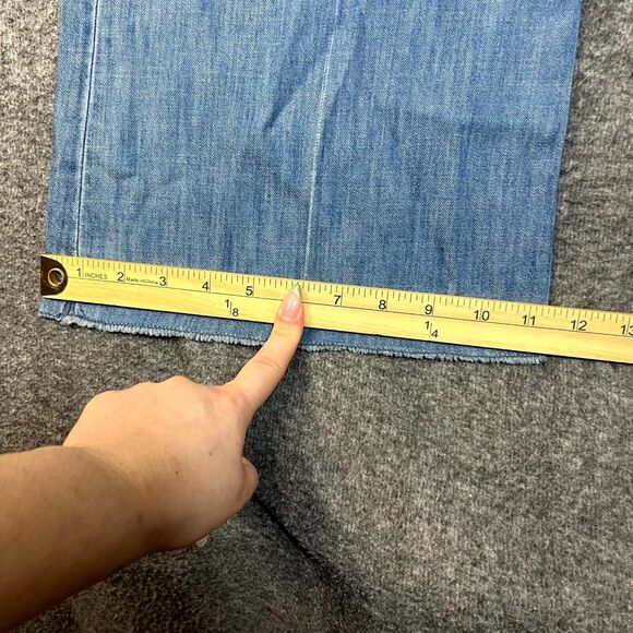 NYDJ Jeans Women's 12 Blue Wide Leg Stretch Denim Lift Tuck Technology Flare 70s - Picture 4 of 10